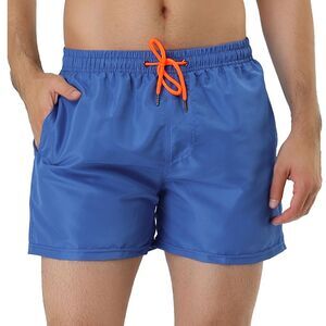 Swim Shorts Summer Drawstring Waist Color Mesh Lining Swimming Board Shorts